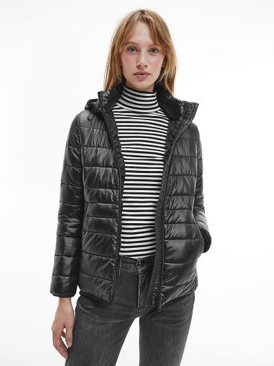 Calvin Klein Ruhák HU963782 | Calvin Klein Packable Lightweight Down Női Pufi Dzseki Fekete